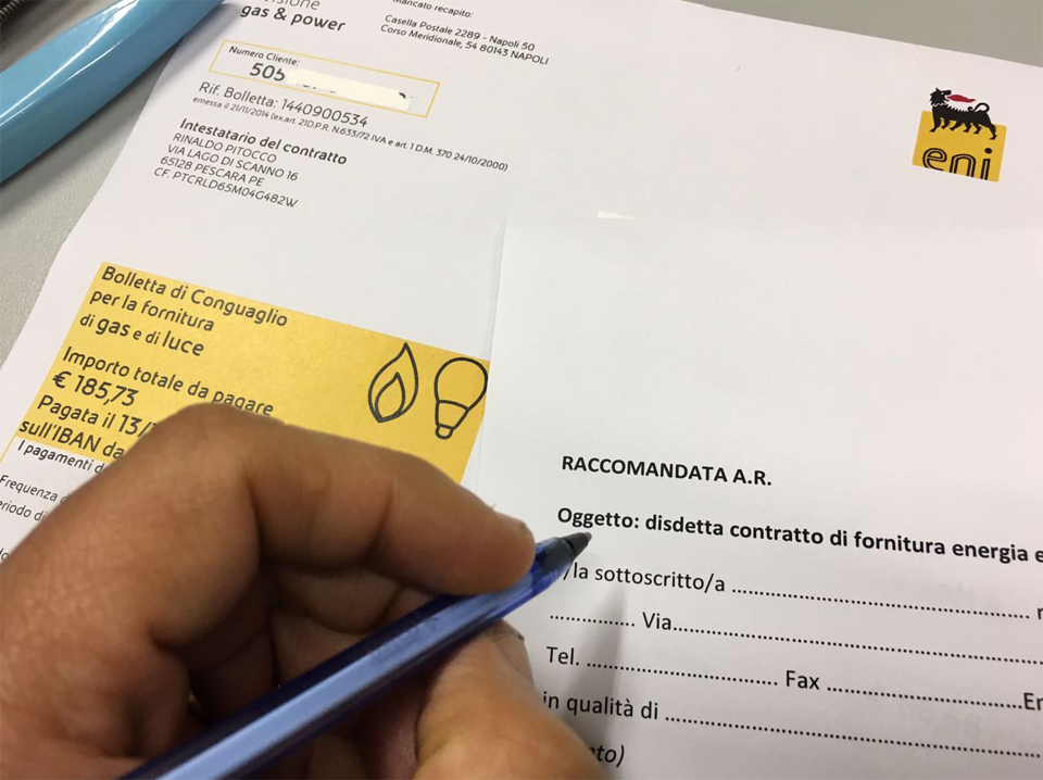Disdetta Eni: tempi, costi e modulistica