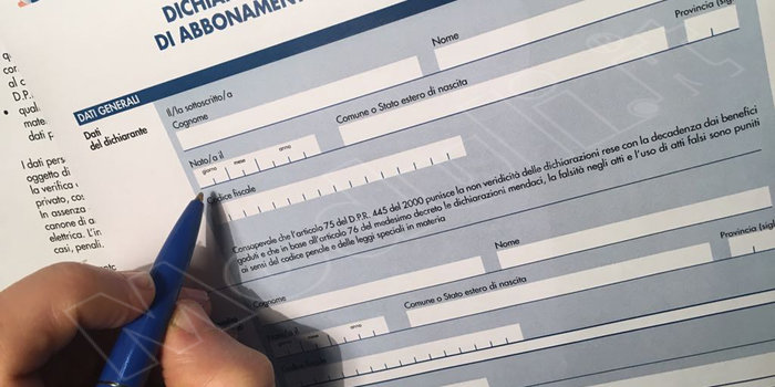 Dichiarazione sostitutiva relativa al canone di abbonamento alla televisione per uso privato
