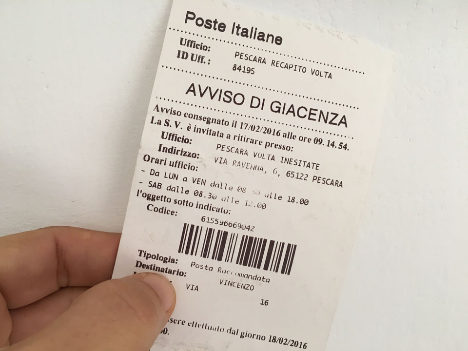 Avviso di giacenza scontrino bianco: cos'è e a cosa serve