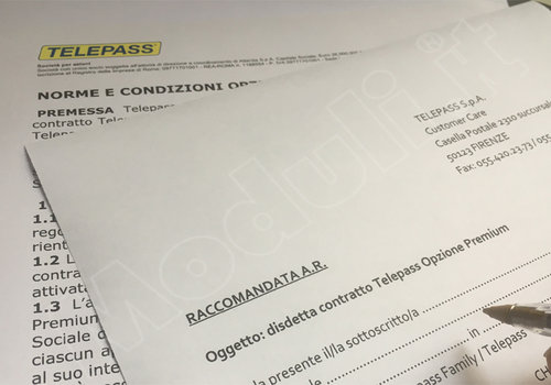 Disdetta Telepass Premium: istruzioni e moduli
