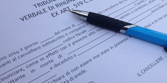 rinuncia eredità modulo, rinuncia eredità tribunale