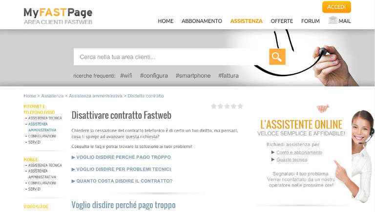 disdetta fastweb