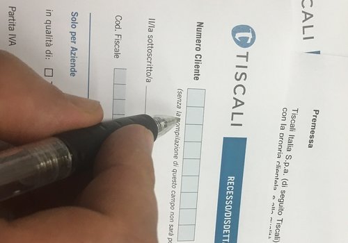 Modulo disdetta Tiscali per variazioni contrattuali