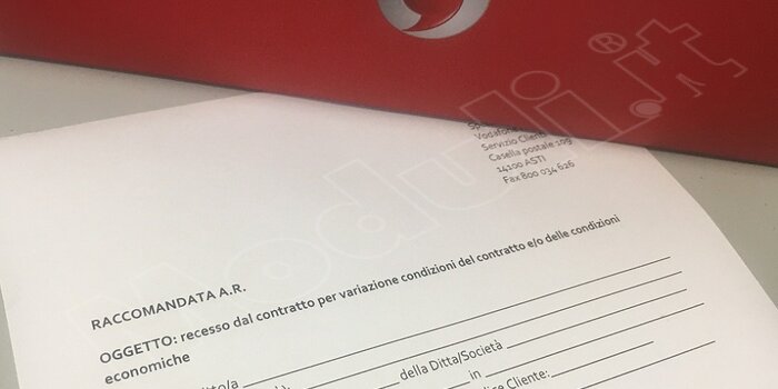 modulo disdetta Vodafone per modifica condizioni contrattuali