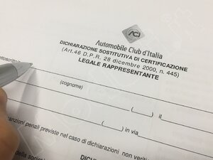 dichiarazione sostitutiva legale rappresentante ACI