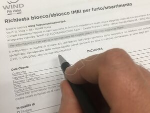 modulo blocco Imei Wind, autocertificazione smarrimento Sim Wind