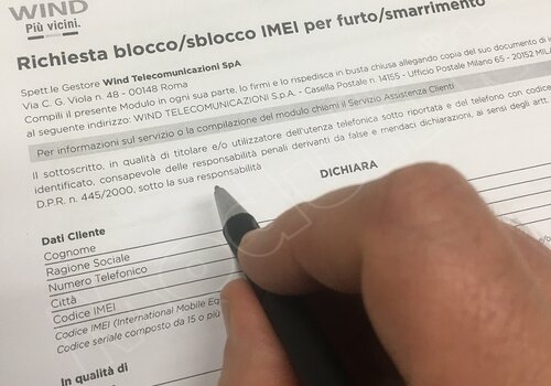Modulo blocco IMEI Wind: PDF e istruzioni d'uso