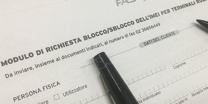modulo blocco IMEI Fastweb