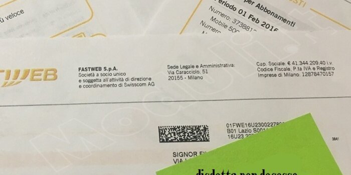 modulo disdetta Fastweb per decesso