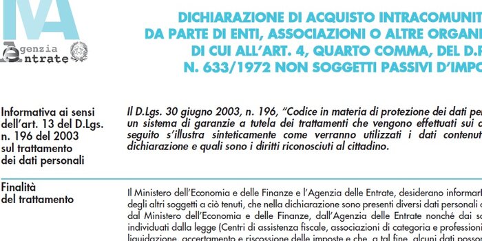 Modello Intra 13 2021