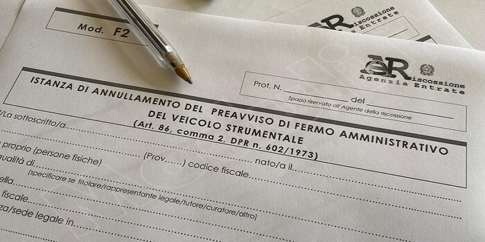 modello f2 istanza di annullamento preavviso fermo bene strumentale