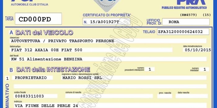 documenti auto