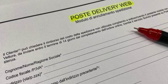 rimborso Poste delivery web