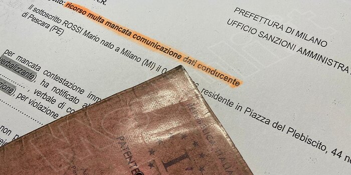 modulo ricorso contro la multa per omessa comunicazione dei dati del conducente