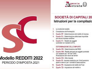 Modello Unico società di capitali 2022