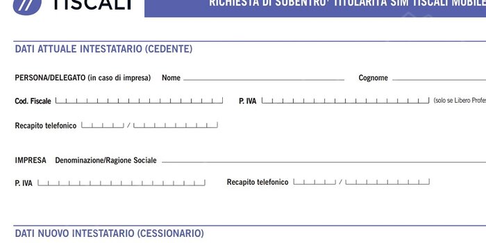 cambio intestatario tiscali, subentro tiscali