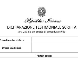 dichiarazione testimoniale scritta fac simile