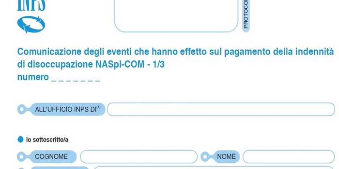 modulo naspi com, naspi com comunicazione