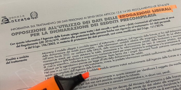 opposizione utilizzo erogazioni liberali Onlus