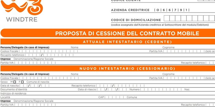 cessione contratto wind